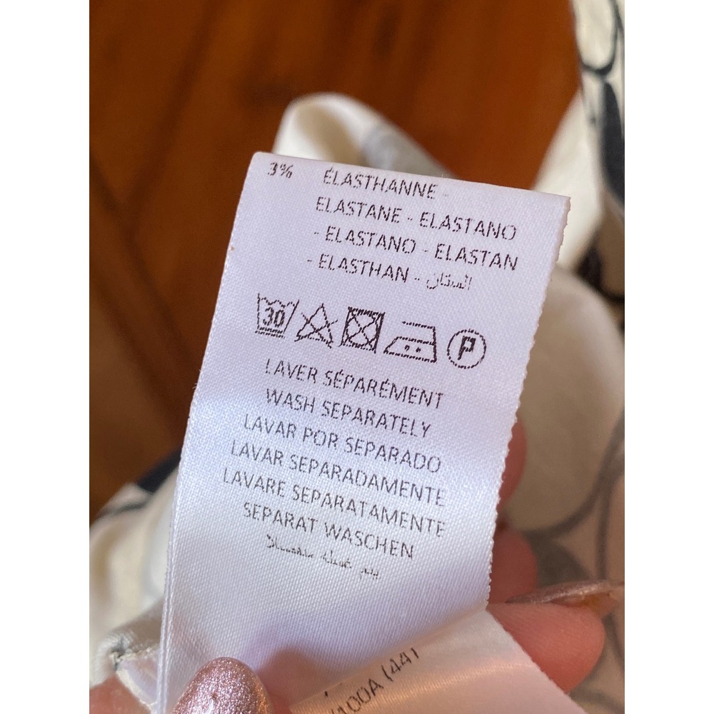 Sas La Fee Black White Geometric Circle Print Cotton Blend Dress Size 44 - Picture 8 of 12